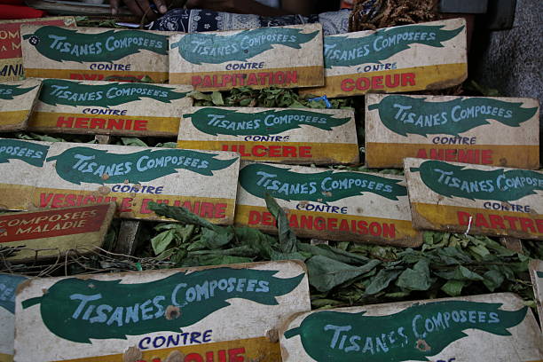 Étalage de produits emballés